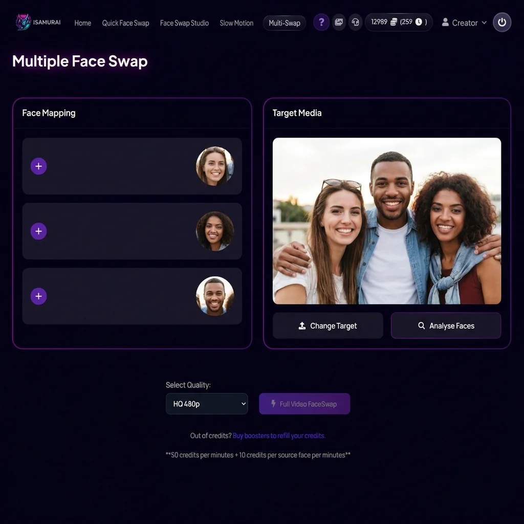 Step 2: Face Mapping Panel