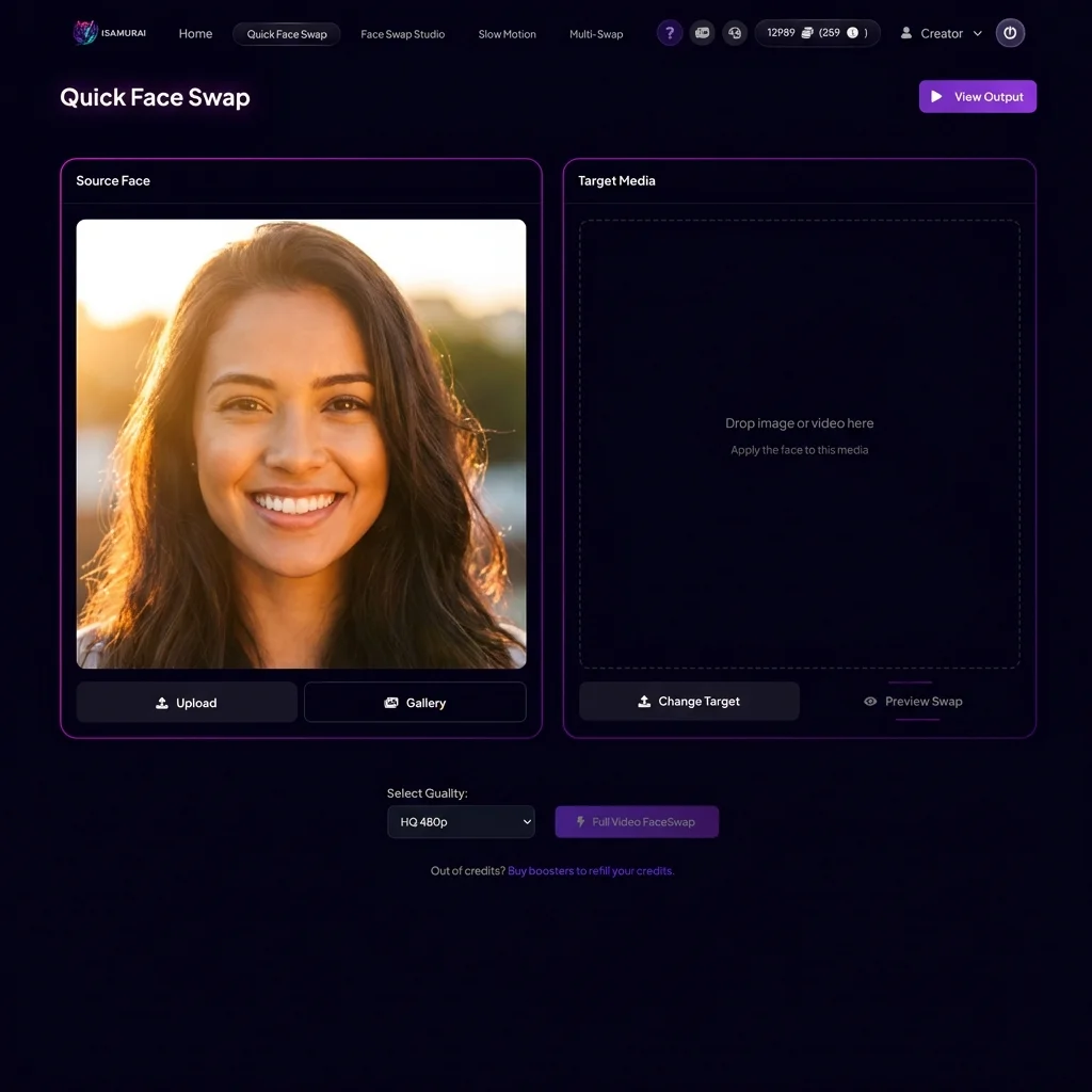Step 1: Uploading a clear source face
