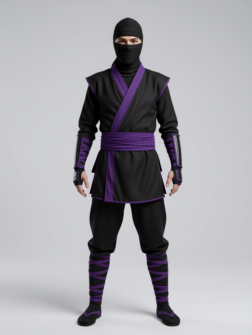 Mismatched reference photo: ninja character facing the camera, the opposite of the video's pose